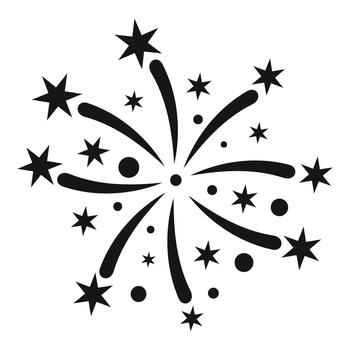 Fireworks exploding stars burst creating celebration icon vector