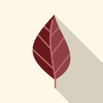Autumn leaf icon in flat design with long shadow vector