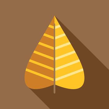 Autumn leaf flat design with shadow on background vector