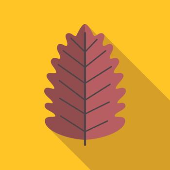 Autumn leaf flat icon creating long shadow vector