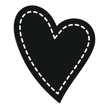 Heart shape design with dashed stitch line vector