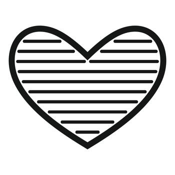 Heart shape with horizontal lines icon design vector