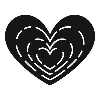 Heart icon forming concentric dashed lines vector