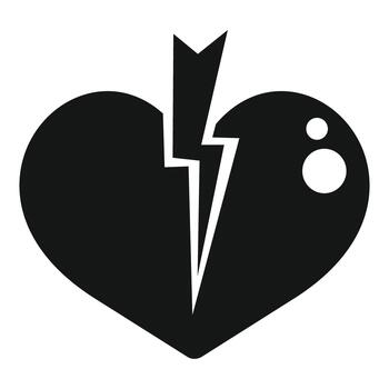 Broken heart icon representing heartbreak and separation vector