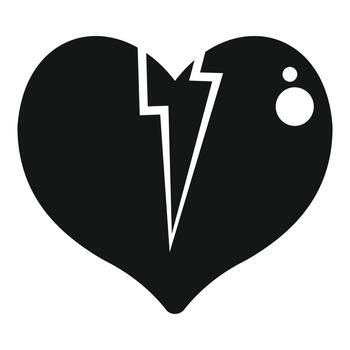 Broken heart icon symbolizing heartbreak and relationship breakdown vector