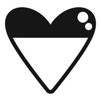 Heart symbol showing filled and empty parts vector