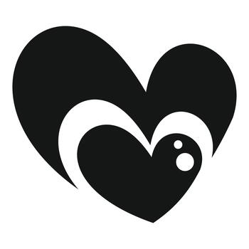 Heart shape with smaller heart and eye graphic vector