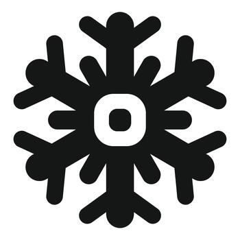 Snowflake icon representing cold temperature or refrigeration vector
