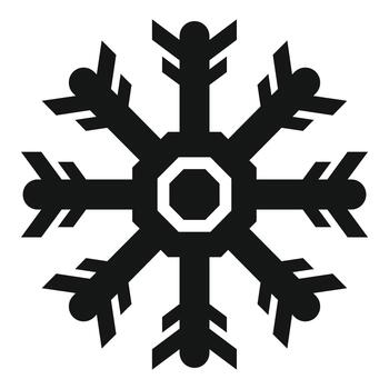 Snowflake icon representing winter cold and frost vector
