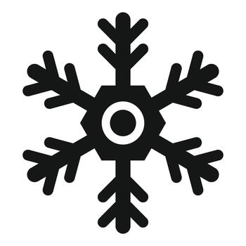 Snowflake icon representing winter snow and cold weather vector