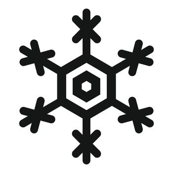 Snowflake frost winter icon showing cold weather vector