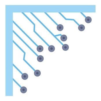 Circuit board lines indicating digital data connection vector