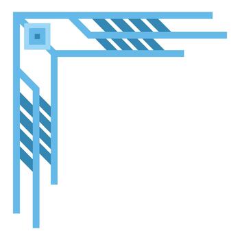 Blue abstract geometric frame element with lines vector