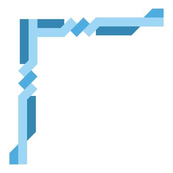 Geometric blue abstract corner border design element vector