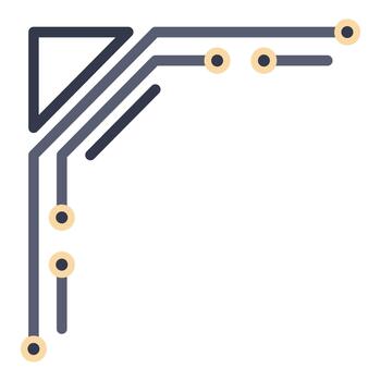 Abstract technology corner border showing lines and dots vector