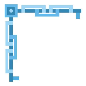 Blue geometric abstract corner border pattern design vector