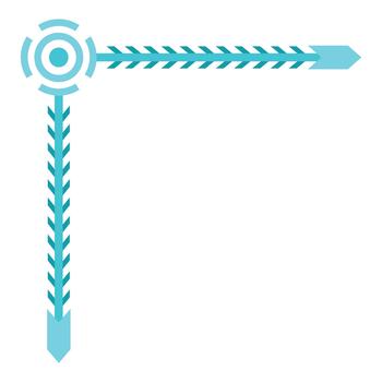 Futuristic gui corner frame element with arrow lines vector