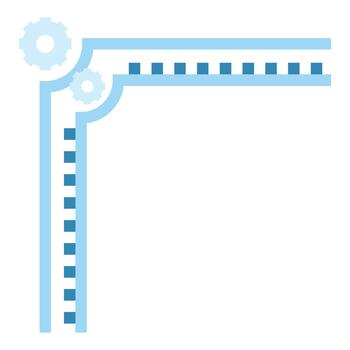 Technical border with gears mechanism and open space vector