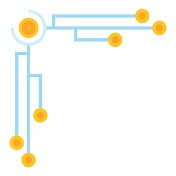 Digital circuit border design connecting data points vector
