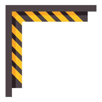 Warning sign corner border creating danger frame vector