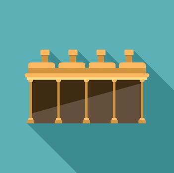Ancient architecture building columns in flat design icon vector