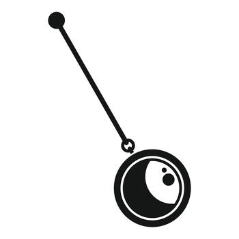 Old fashioned monocle with chain icon for vision vector