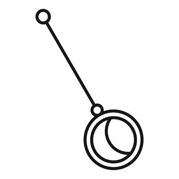 Pendulum with crescent moon showing esoteric divination vector