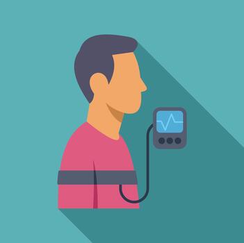 Man undergoing polygraph examination checking for truth vector