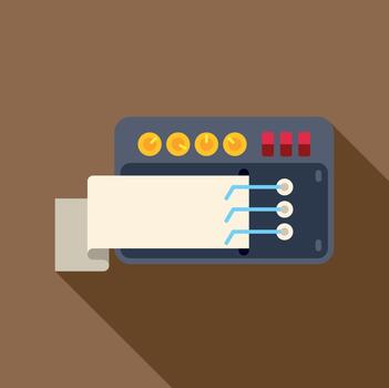 Printer outputting paper with connections and controls vector