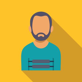 Man with beard wearing straitjacket mental health concept vector