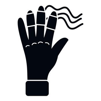 Haptic glove technology generating virtual reality sensation vector