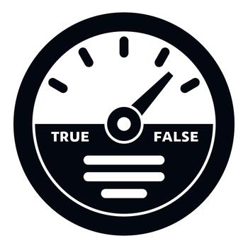 True false meter measuring accuracy and lie detection vector