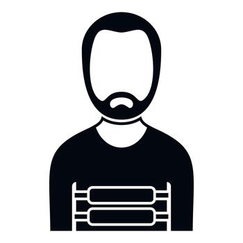 Man with beard wearing an apparent explosive vest vector