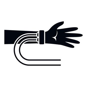 Hand with connecting wires representing cybernetic technology vector