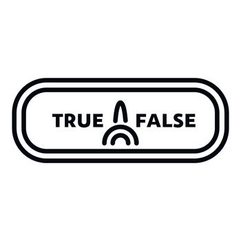True or false button icon symbolizing dilemma and choice vector