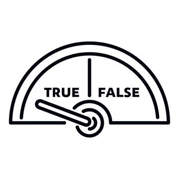 Truth meter indicating true or false statement vector