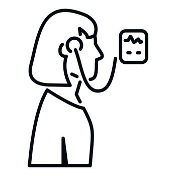 Person undergoing polygraph lie detector test vector