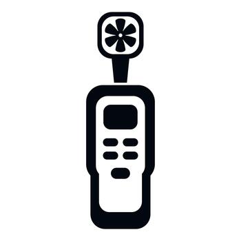 Digital anemometer measuring wind speed airflow icon vector