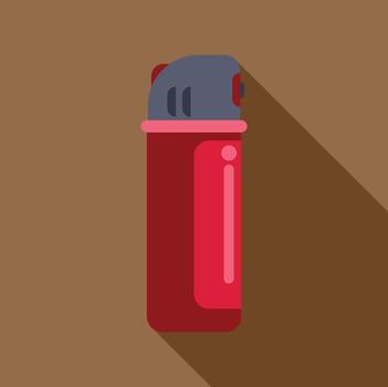 Red lighter icon with long shadow vector