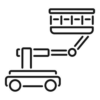Robotic arm lifting container for logistics automation vector