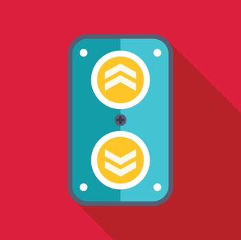 A flat icon of a button with two arrows vector