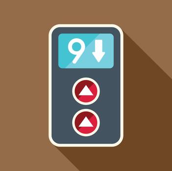 ascensor digital panel demostración piso número nueve vector