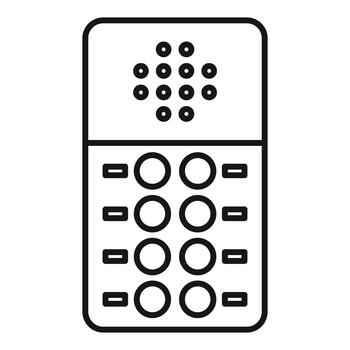 Building intercom calling panel line art icon vector