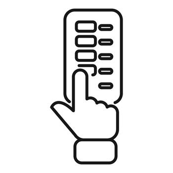 Hand using security keypad for access control system vector