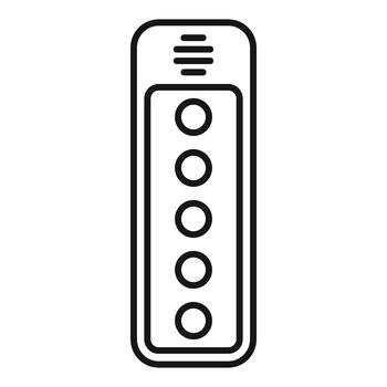 Intercom doorbell security buzzer line icon concept vector