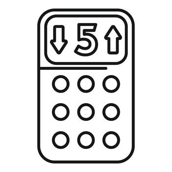 Elevator control panel icon showing arrows and floor vector