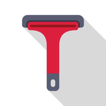 Red squeegee scraping tool flat icon vector