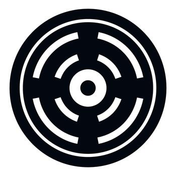 Circular labyrinth icon representing maze and puzzle vector