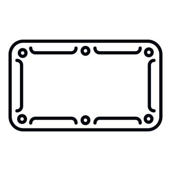 Decorative rounded rectangle frame outline icon design vector