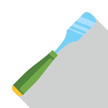 cincel herramienta con verde encargarse de plano icono vector